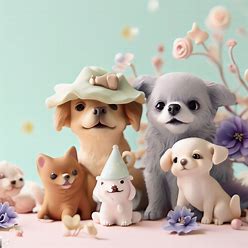 Create an adorable and whimsical scene featuring the cutest dogs.