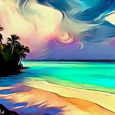 Create an imaginative, dreamy illustration of the stunning beaches in Zanzibar.
