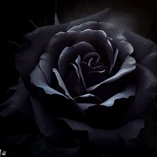 Imagine a luxurious and mysterious black rose blooming in the dark.