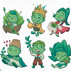 Design a series of a dozen spinach-themed fairy tale illustrations.