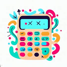Design a playful and imaginative calculator, full of bright colors, whimsical shapes, and exciting features. Image 3 of 4
