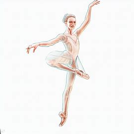 A detailed illustration of a ballet technique such as a plié or relevé, showcasing the grace and precision of a ballerina's movements.. Image 1 of 4