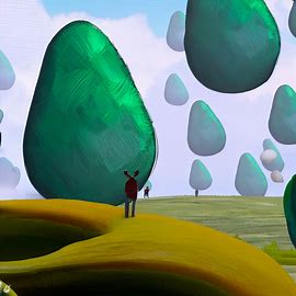 Draw a surreal landscape featuring avocados in unexpected ways.. Image 4 of 4