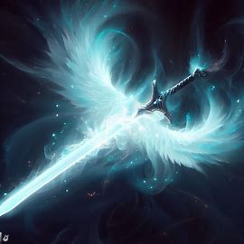 Conjure up a sword forged from the purest of white flaming sources in the form of a phoenix, and embedded with the ability to phase in and out of time,。第 4 个图像，共 4 个图像