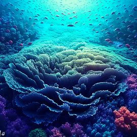 A mesmerizing coral reef, surrounded by thousands of fish. Image 1 of 4