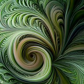 Create a beautiful and intricate abstract art piece using cilantro as the primary subject matter.. Image 2 of 4