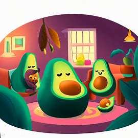 Illustrate a scene where avocados play a central role.. Image 4 of 4