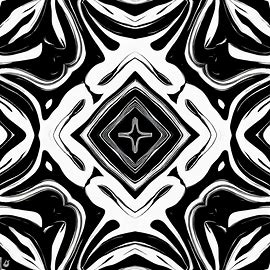 Create a unique and stylish pattern that is black and white.. Image 3 of 4