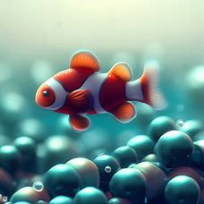 Picture a clownfish swimming in a sea of pearls,