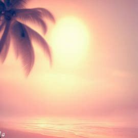 Create a dreamy, beachy scene with a palm tree and a partial sun setting in the background.. Image 4 of 4