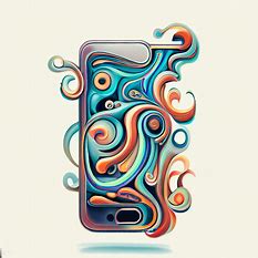 Create a whimsical illustration of an iPhone 1 with an unusual twist.