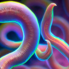 Tapeworms may be vicious parasites, but they can also be mesmerizingly beautiful under the right conditions. Illustrate a surreal