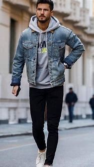 Image result for Denim Jacket Outfit Men
