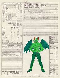 Image result for Champions Character Sheet