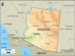 Image result for Arizona State Map in USA