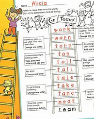 Image result for Word Ladders Kindergarten