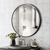 Image result for Black Metal Bathroom Mirror