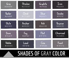 Image result for Grey Color Chart with Names