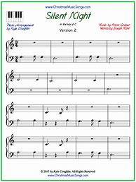 Image result for Silent Night Piano Notes Beginner