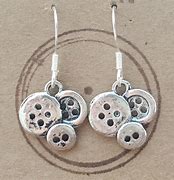Image result for silver buttons earring