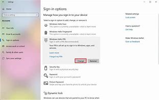 Image result for Change Pin in Windows 10