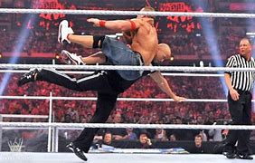 Image result for Sharpshooter Rock On John Cena WrestleMania