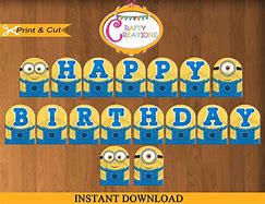 Image result for Minion Birthday Banner Printable