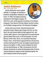 Image result for Jackie Robinson Biography for Kids Printable