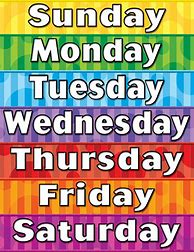 Image result for Days of the Week Wall Chart