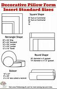 Image result for Pillow Insert Size Chart