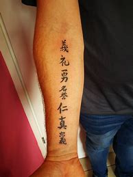 Image result for 7 Virtues of Bushido Tattoo