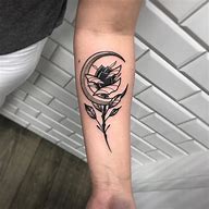 Image result for Moon and Rose Tattoo Drawing