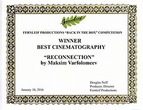 Image result for Best Feature Film Gold Certificate