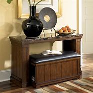 Image result for Console Table with Ottomans Underneath
