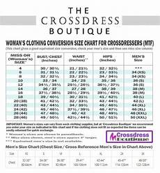 The Crossdress Boutique To Female Clothing Size