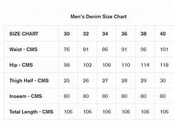 Image result for Frame Jeans Size Chart