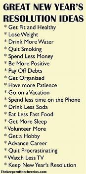 Image result for New Year's Resolution Ideas