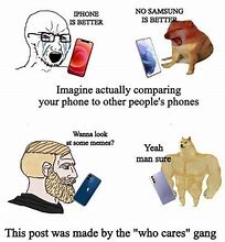 Image result for iphone vs galaxy meme