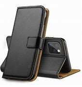 Image result for Leather Black iPhone Case Flip Cover