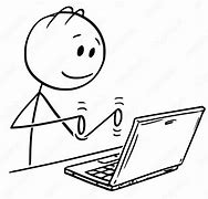 Image result for Stick Figure Using Laptop