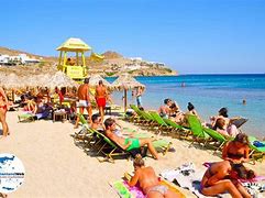 Image result for Paradise Beach Mykonos Greece People Optional
