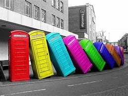 Image result for Rainbow Telephone Box Display Cabinet