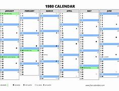 Image result for Printable Calendar 1980