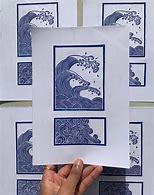Image result for Lino Print Waves