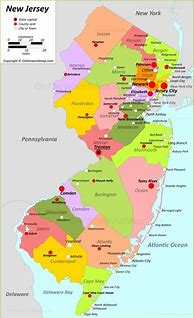 Image result for Printable Map of New Jersey