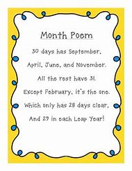 Image result for 30 Days Poem for Kids