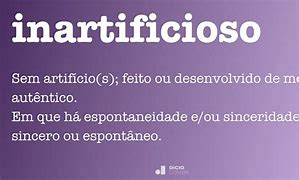 Image result for inartificioso