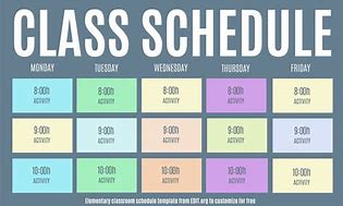 Image result for Sample Class Schedule Template
