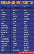 Image result for Insults List