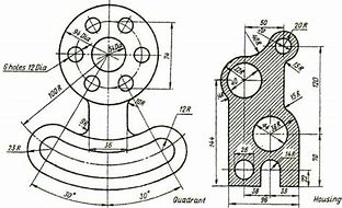 Image result for Mechanical Engineering Drawing 2D